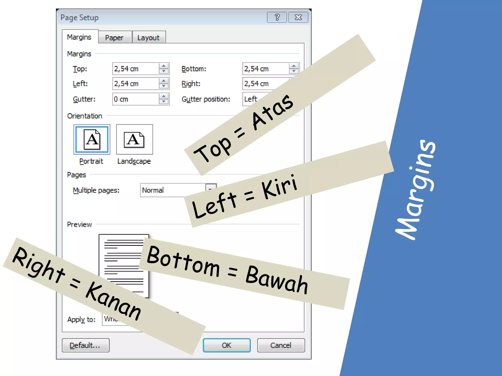Mengatur ukuran kertas dan margin di MS.Word 2007 | PPTX