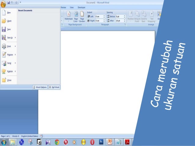 Mengatur ukuran kertas dan margin di MS.Word 2007