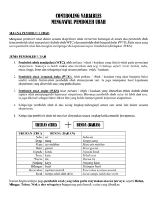 Mengawal pembolehubah | PDF