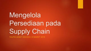 Mengelola
Persediaan pada
Supply Chain
TAUFIK ARIEF WIDODO | 9 MARET 2018
 