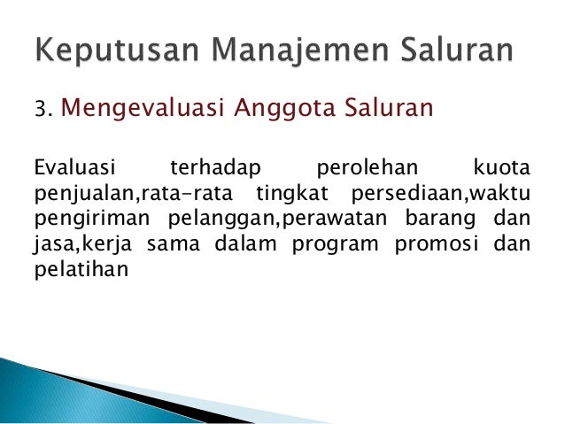 Mengelola Saluran Distribusi