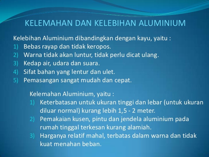 mengenal aluminium prosesnya mengenal aluminium prosesnya