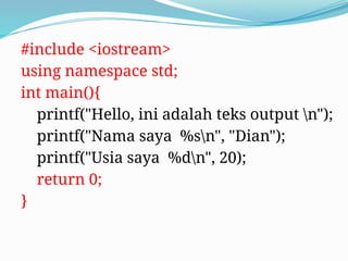 Mengenal C++ koding yang simple dan interaktif bagi siswa sma dan ...