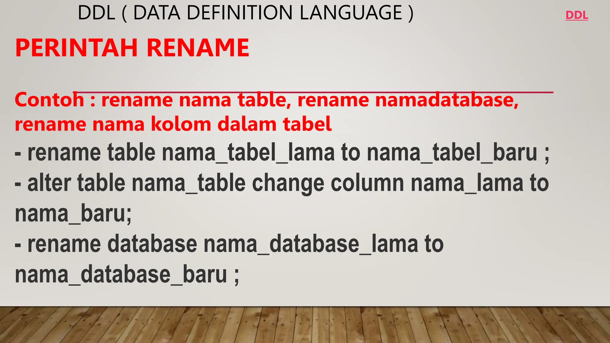 Mengenal ddl dml dan dcl dalam database pptx
