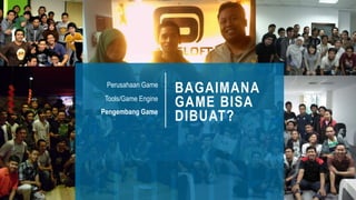 PAGE
Perusahaan Game
Tools/Game Engine
Pengembang Game
BAGAIMANA
GAME BISA
DIBUAT?
 