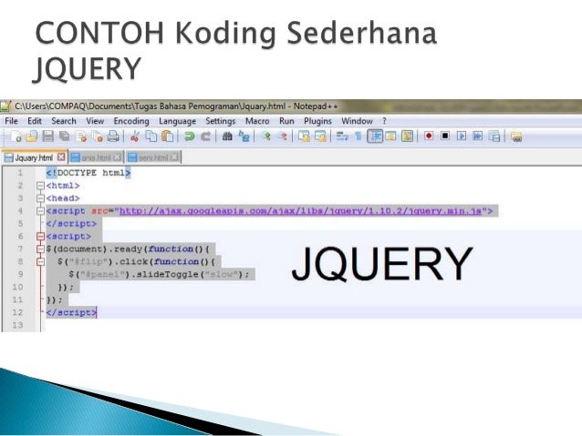 Mengenal jquery dengan Contoh Sederhana teuku lutfi rahmad 