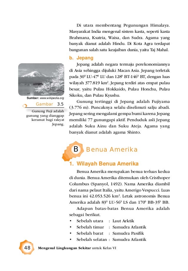 Mengenal lingkungan sekitar, ilmu pengetahuan sosial untuk kelas 6