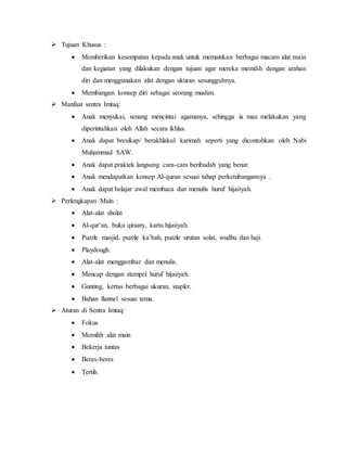 Mengenal Metode Sentra Untuk Taman Kanak Kanak Docx