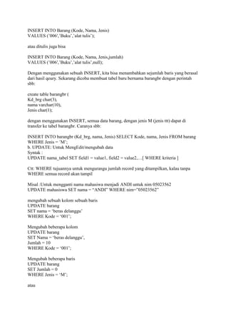 Mengenal operasi dasar sql | PDF