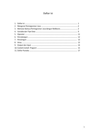Mengenal pemrograman java | PDF