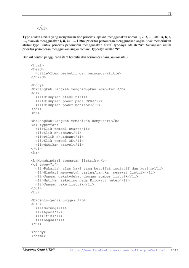 Mengenal script html 2 | PDF
