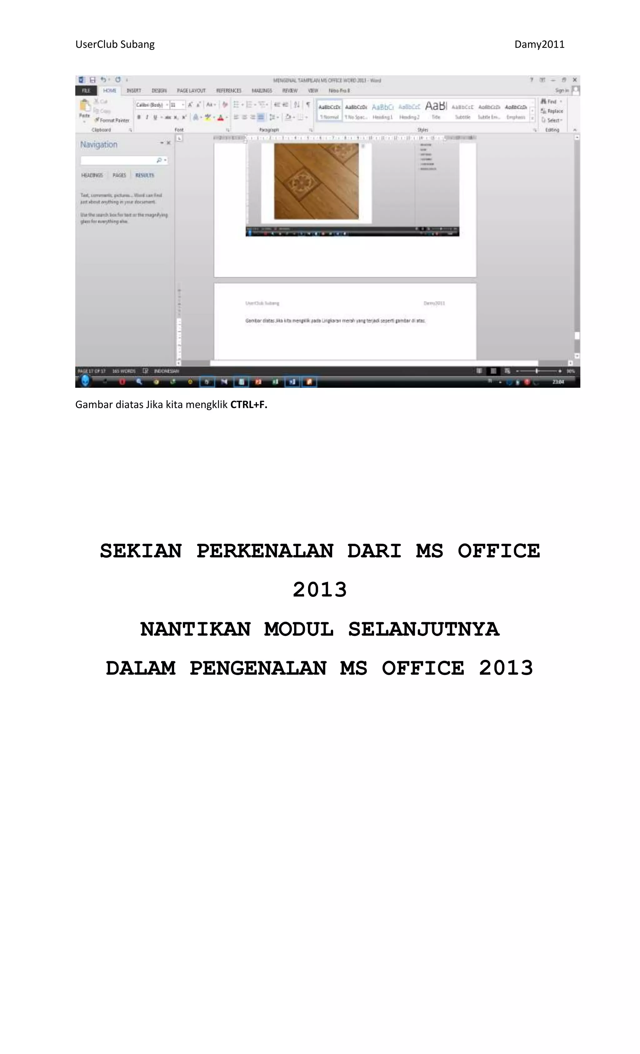 Mengenal tampilan ms office word 2013 | DOCX