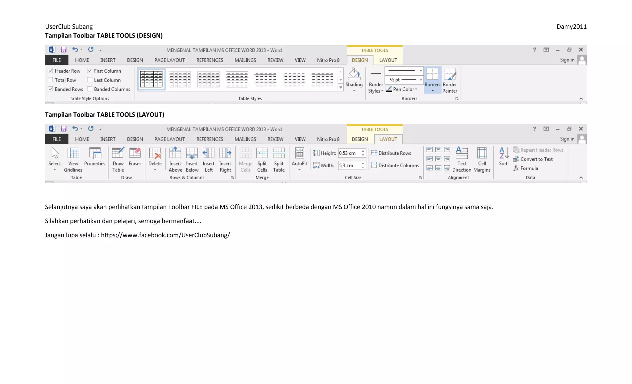 Mengenal tampilan ms office word 2013 | DOCX