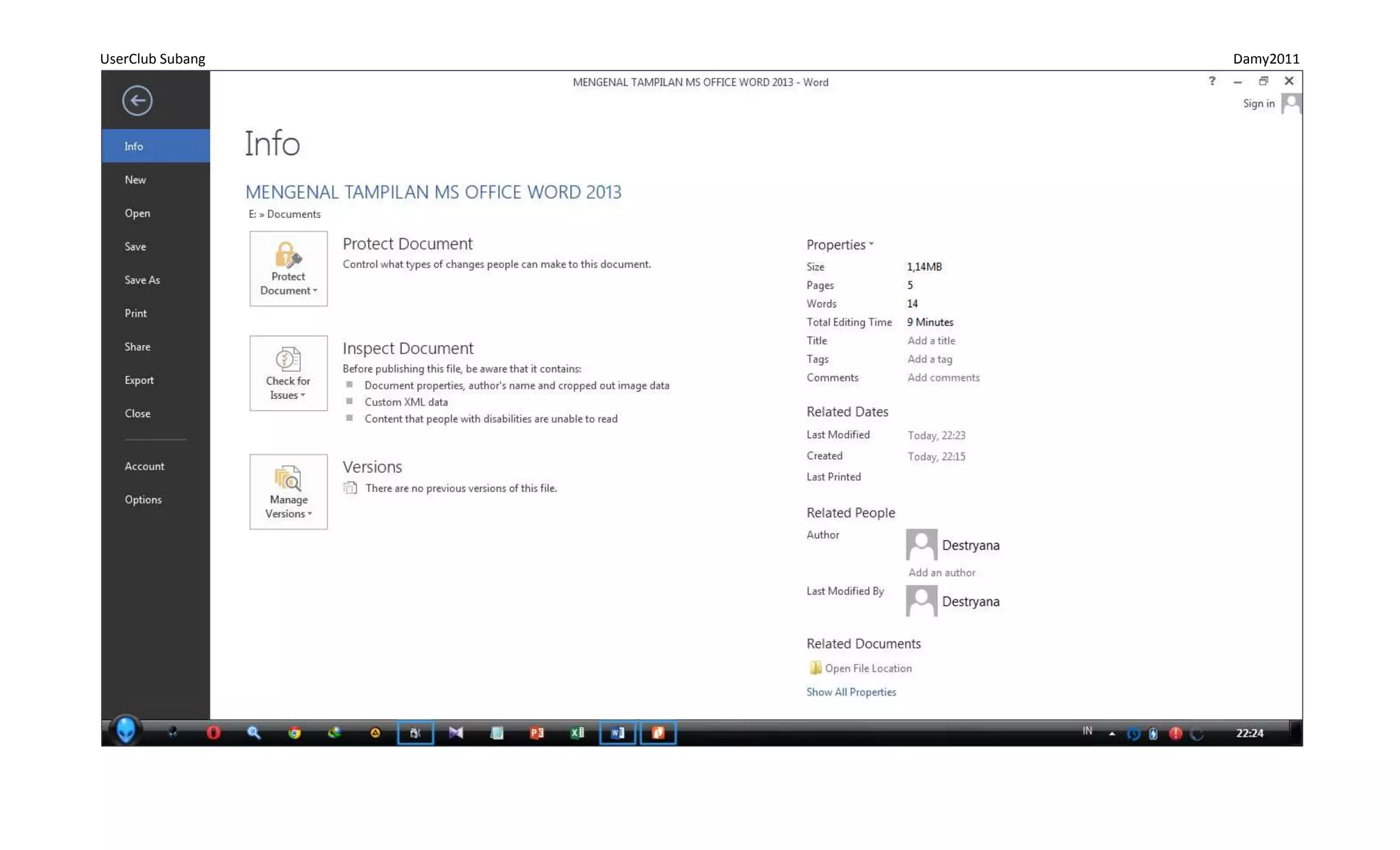 Mengenal tampilan ms office word 2013 | DOCX