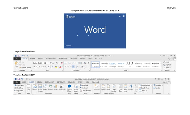 Mengenal tampilan ms office word 2013 | DOCX