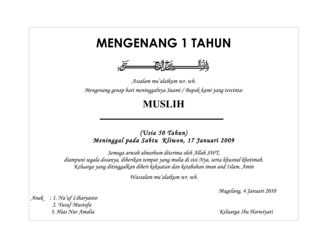 Mengenang 1 tahun