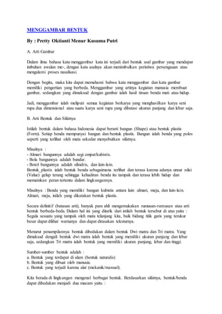 Definisi Menggambar Bentuk