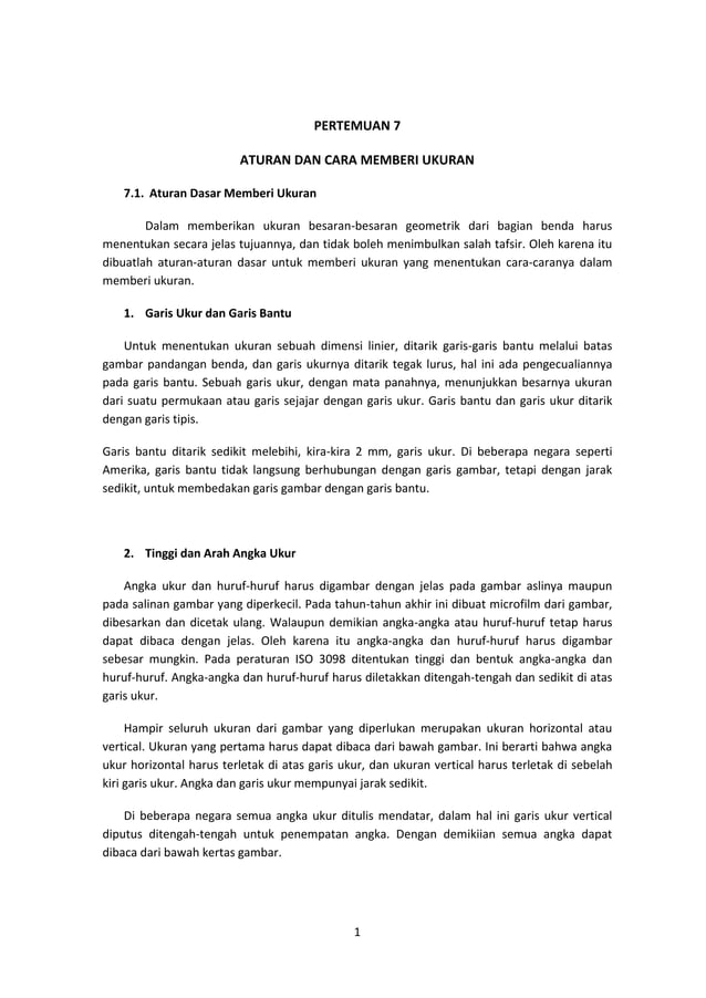 ATURAN DAN CARA MEMBERI UKURAN GAMBAR | PDF