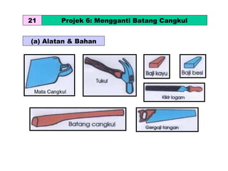 (a) Alatan & Bahan 21 Projek 6: Mengganti Batang Cangkul 