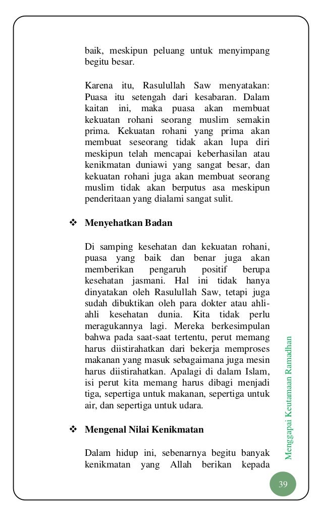 Menggapai Keutamaan Ramadhan