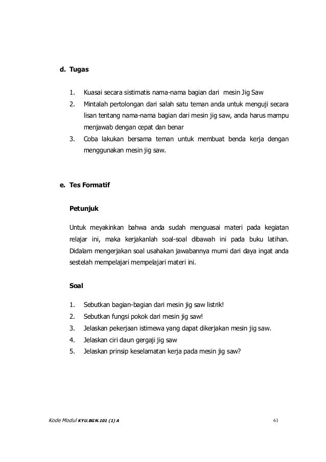 Menggunakan Peralatan Mesin Tangan Listrik