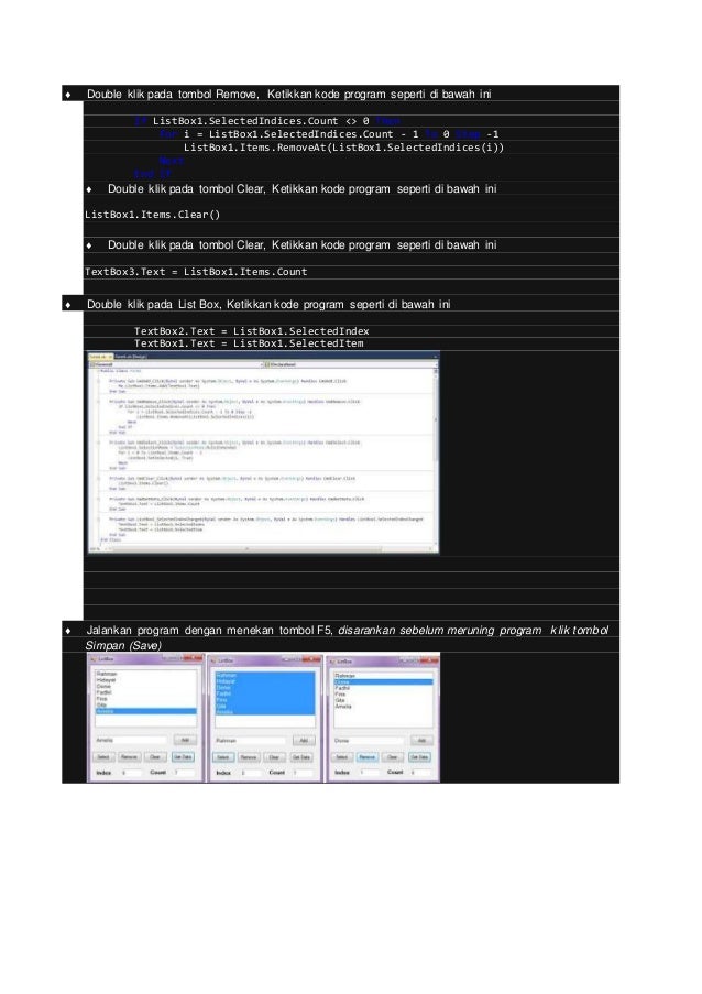 Menggunkan object list box visual basic 2010