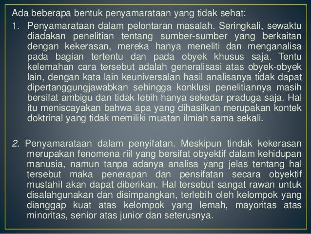 Menghindari perilaku tindak kekerasan