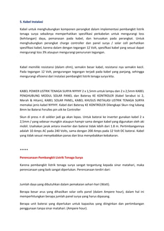 Menghitung instalasi pembangkit listrik tenaga surya | PDF