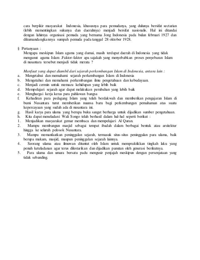 Soal essay tentang perkembangan islam di dunia