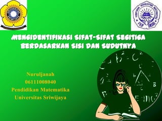 Nuruljanah
06111008040
Pendidikan Matematika
Universitas Sriwijaya
 