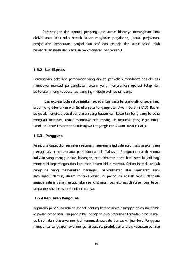 Mengkaji Tahap Kepuasan Terhadap Perkhidmatan Bas Ekspress