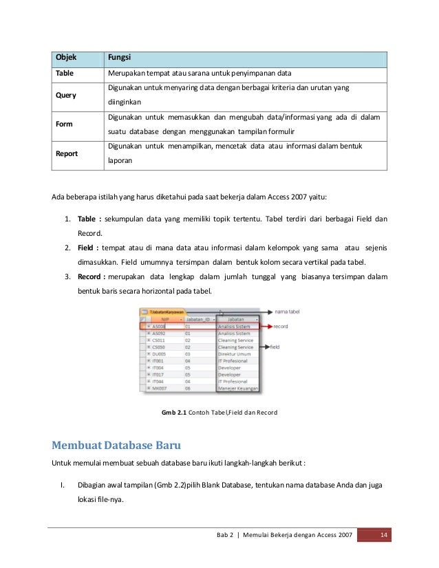 Mengolah Data dengan Access 2007