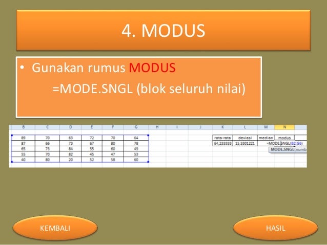 Rumus Modus Excel