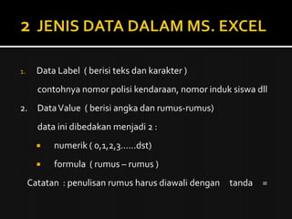 Mengoperasikan software spreadsheet | PPTX