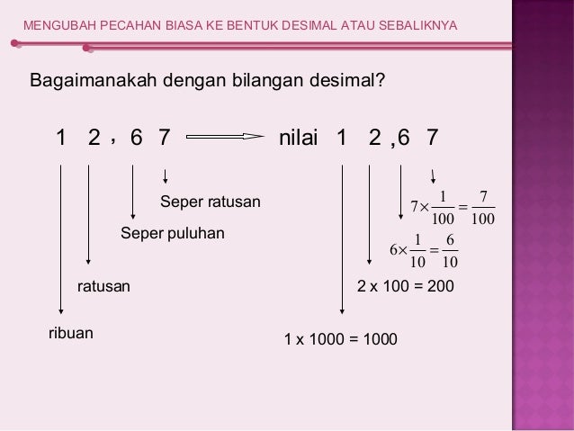 Mengubah Bentuk Pecahan Mengubah Bentuk Pecahan
