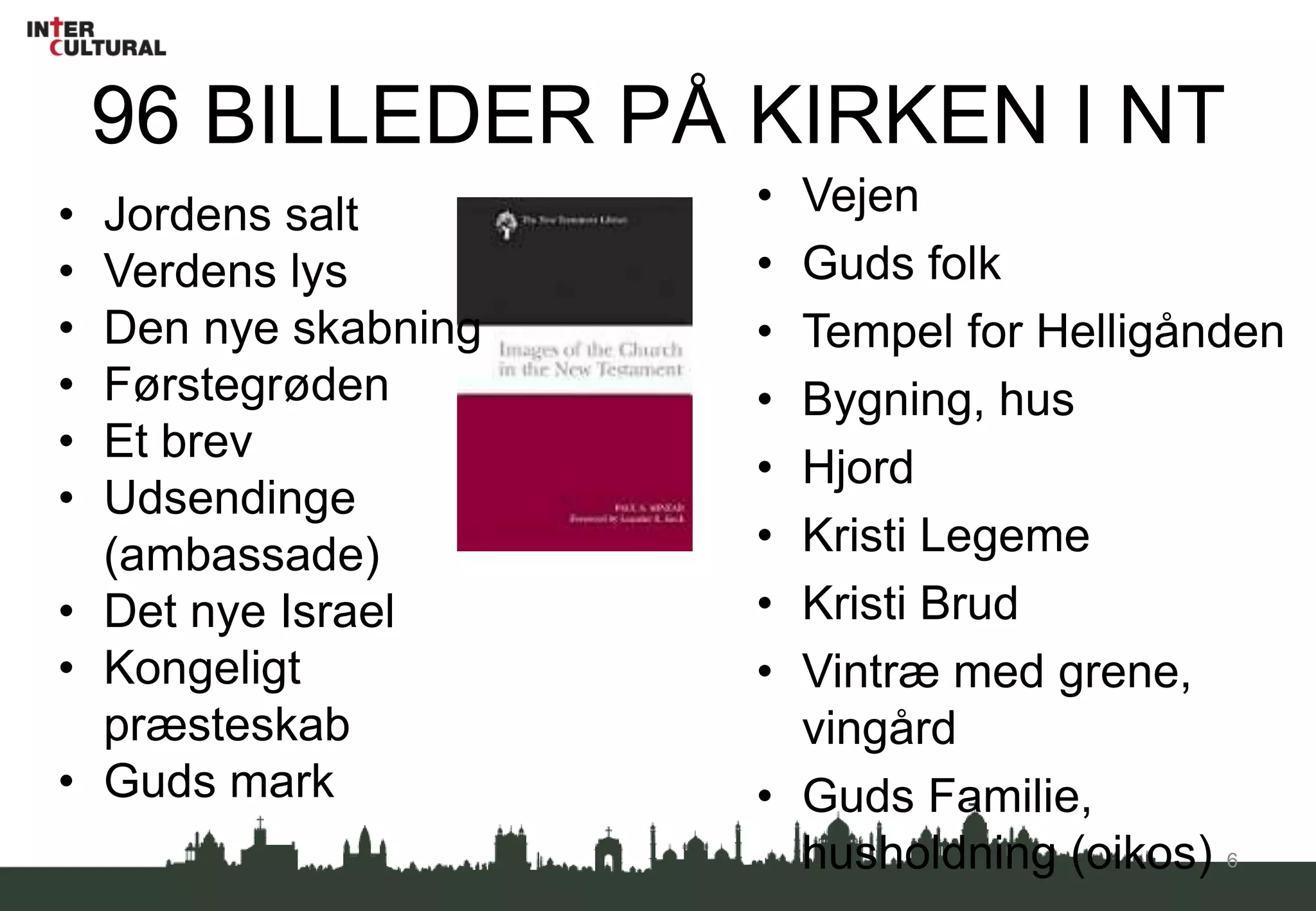 96 BILLEDER PÅ KIRKEN I NTVejenGuds folkTempel for HelligåndenBygning, husHjordKristi LegemeKristi BrudVintræ med grene, vingårdGuds Familie, husholdning (oikos) 6Jordens salt