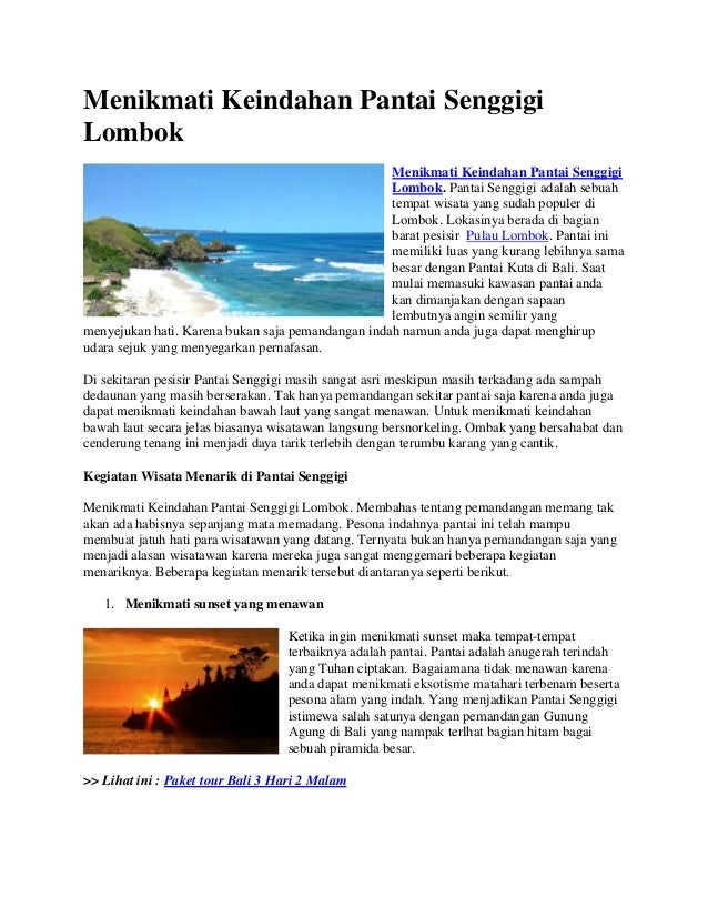 Menikmati Keindahan Pantai Senggigi Lombok Menikmati Keindahan Pantai Senggigi Lombok