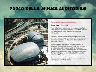 PARCO DELLA MUSICA AUDITORIUM
 