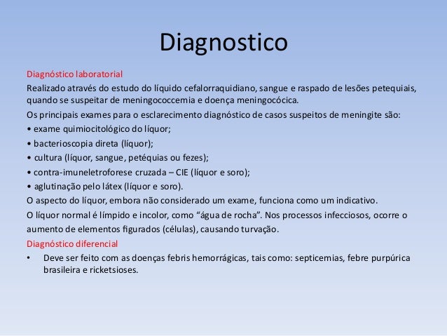 Exame meningite