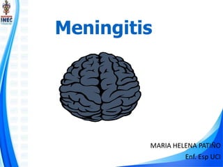 Meningitis
MARIA HELENA PATIÑO
Enf. Esp UCI
 