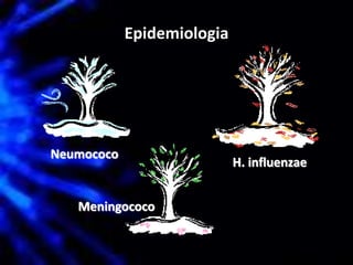 Epidemiologia
Neumococo
H. influenzae
Meningococo
 