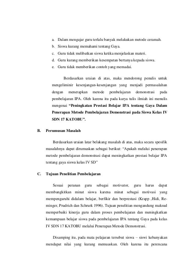 Meningkatnya prestasi belajar ipa tentang gaya melalui 