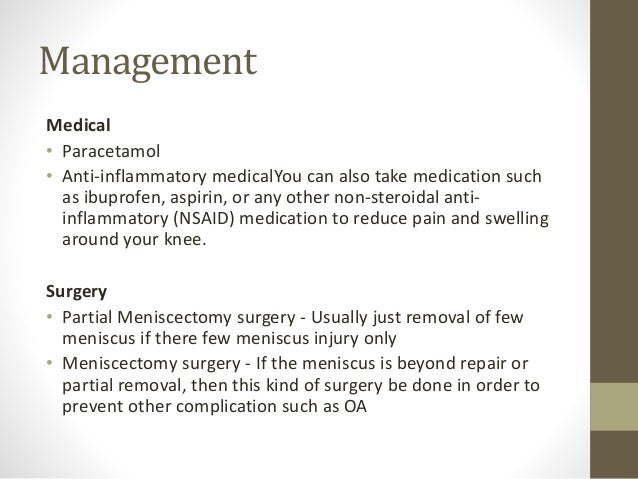Meniscus injury / tear