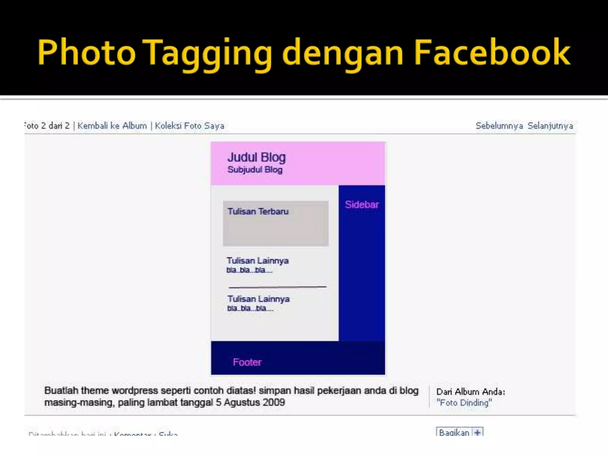 Photo Tagging denganFacebook