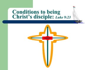Conditions to being
Christ’s disciple: Luke 9:23
CRISTOCHRIST
 