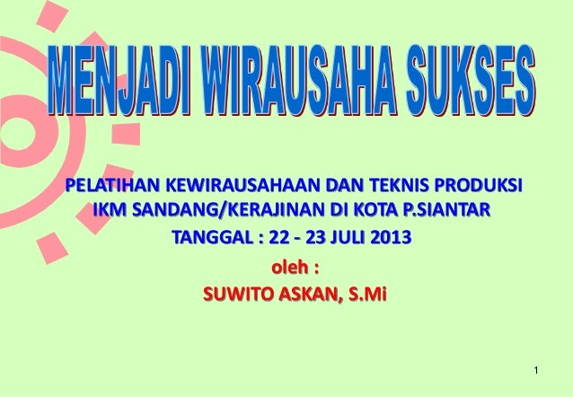 Menjadi Wirausaha Sukses