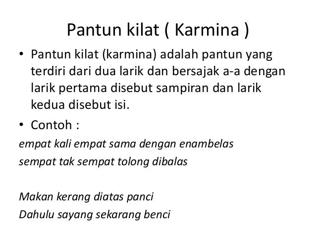 Contoh Soal Dan Materi Pelajaran 3 Contoh Pantun Karmina
