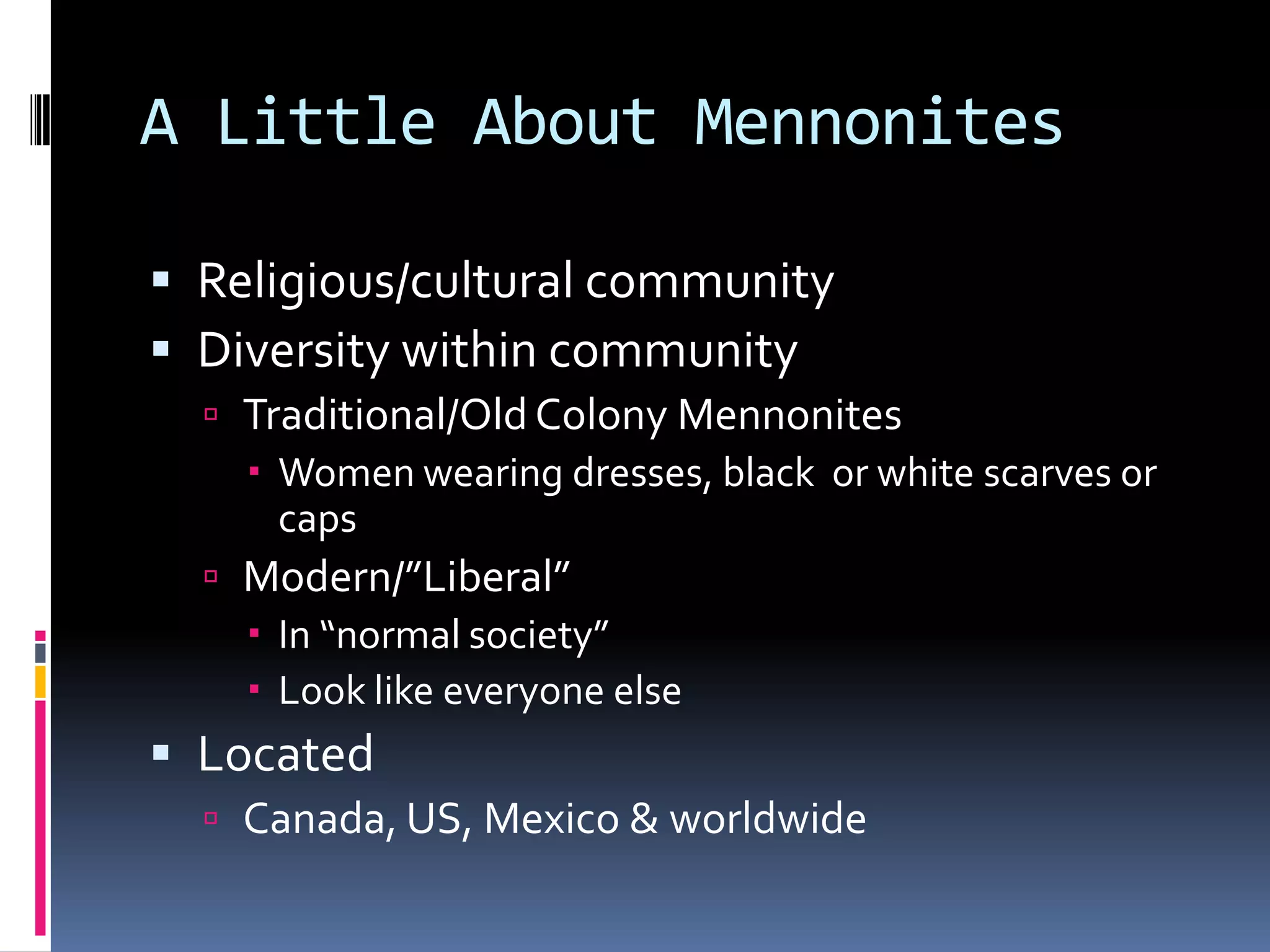 Mennonite Birth Rates Mennonite birth practices | PPTX