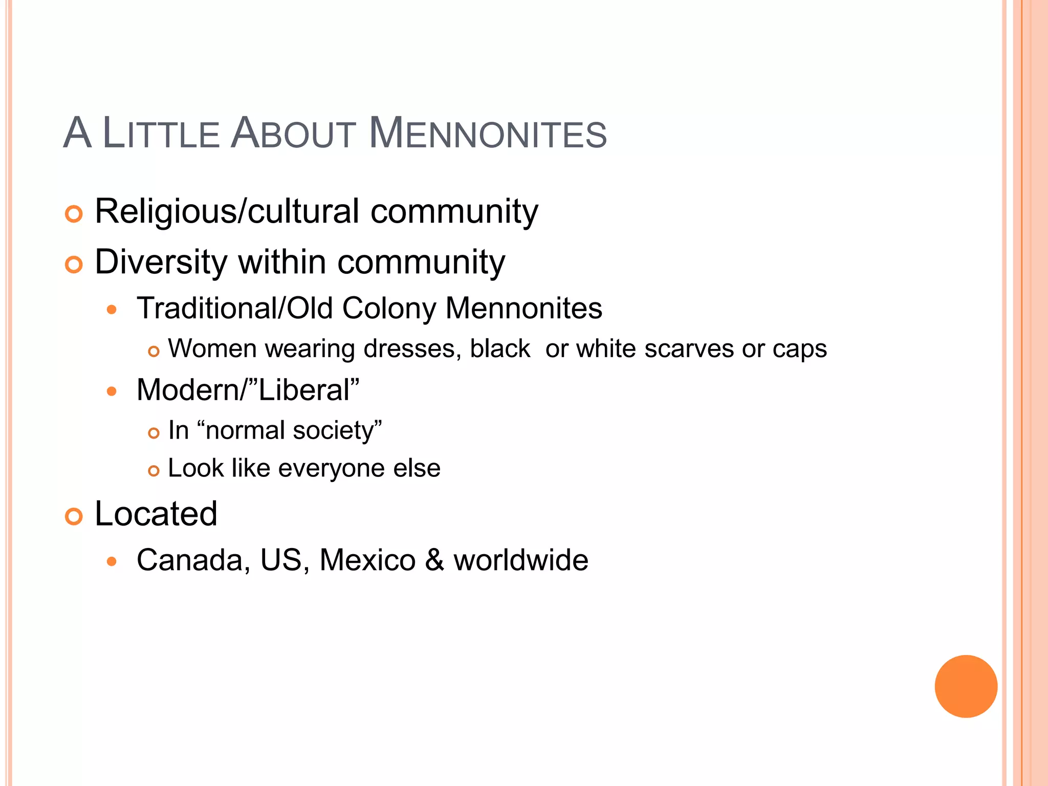 Mennonite Birth Rates Mennonite birth practices | PPT