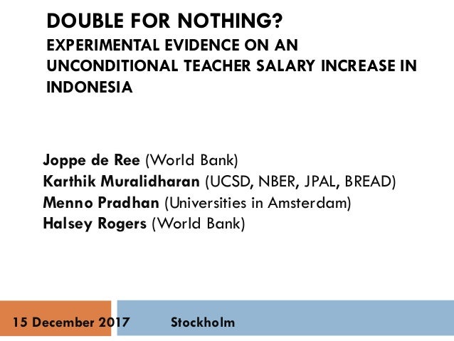 Double For Nothing Experimental Evidence On The Impact Of An Uncondi
